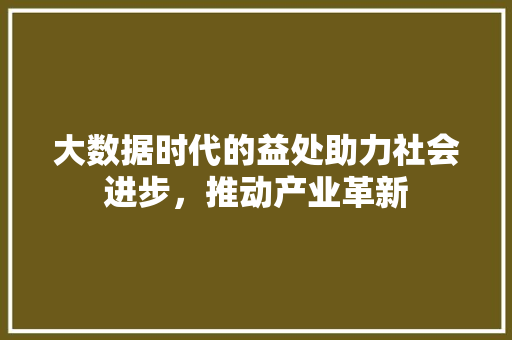 大数据时代的益处助力社会进步，推动产业革新  第1张
