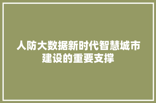 人防大数据新时代智慧城市建设的重要支撑