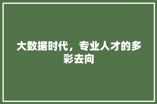 大数据时代，专业人才的多彩去向