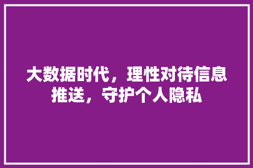 大数据时代，理性对待信息推送，守护个人隐私  第1张