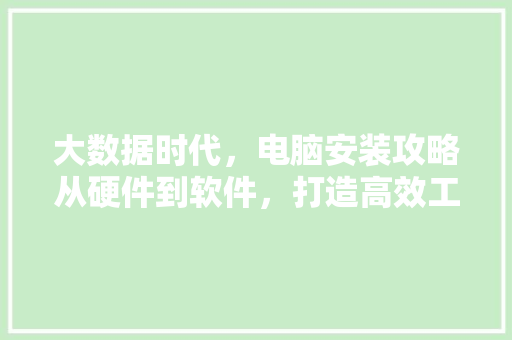 大数据时代，电脑安装攻略从硬件到软件，打造高效工作平台