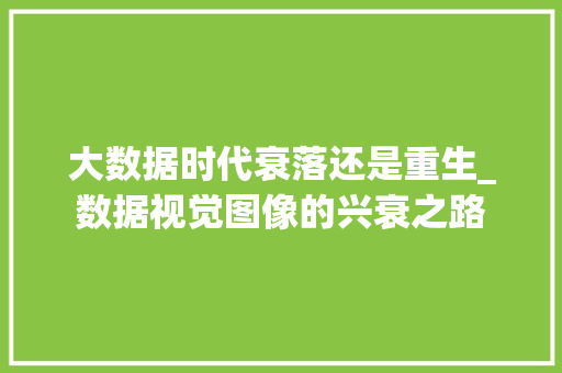 大数据时代衰落还是重生_数据视觉图像的兴衰之路