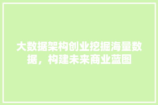 大数据架构创业挖掘海量数据，构建未来商业蓝图  第1张