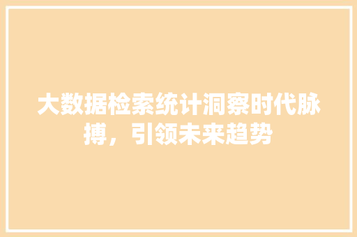 大数据检索统计洞察时代脉搏，引领未来趋势
