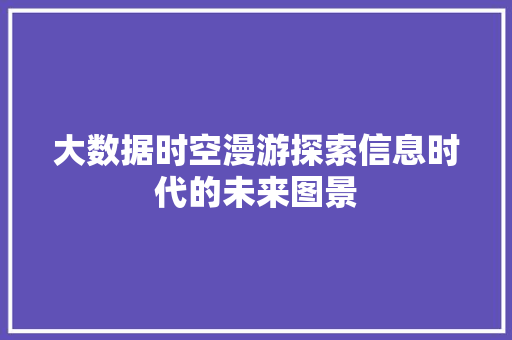 大数据时空漫游探索信息时代的未来图景