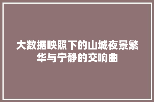 大数据映照下的山城夜景繁华与宁静的交响曲