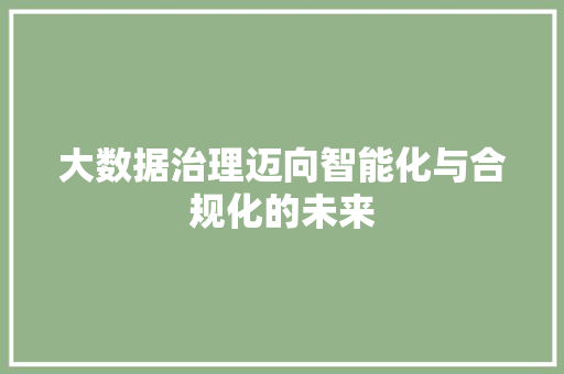 大数据治理迈向智能化与合规化的未来  第1张
