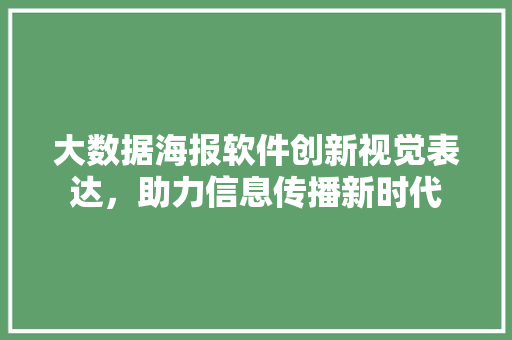 大数据海报软件创新视觉表达，助力信息传播新时代