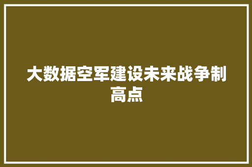 大数据空军建设未来战争制高点  第1张