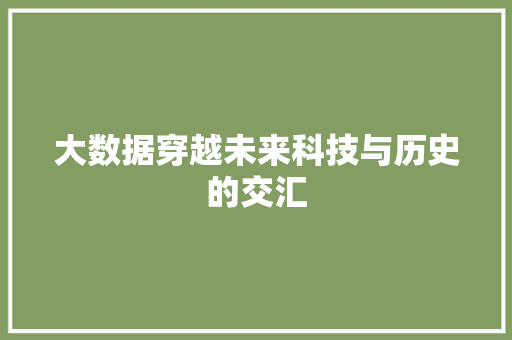 大数据穿越未来科技与历史的交汇