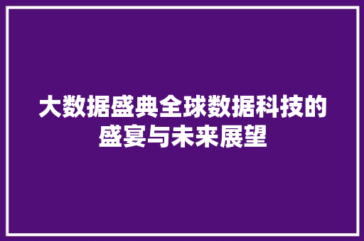 大数据盛典全球数据科技的盛宴与未来展望