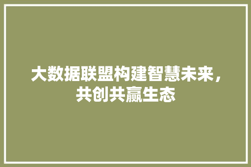 大数据联盟构建智慧未来，共创共赢生态