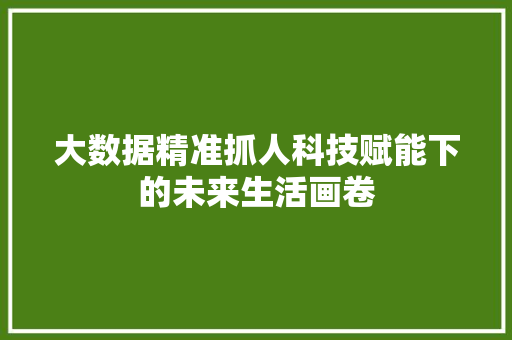 大数据精准抓人科技赋能下的未来生活画卷  第1张