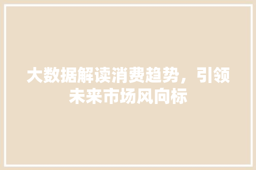 大数据解读消费趋势，引领未来市场风向标  第1张