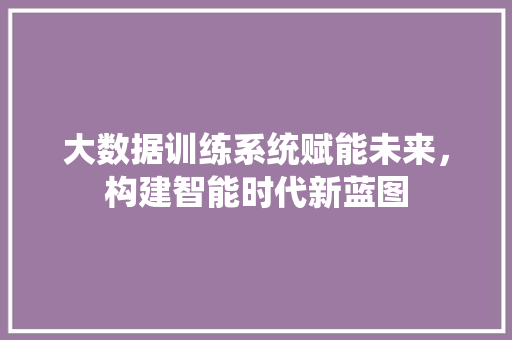 大数据训练系统赋能未来，构建智能时代新蓝图  第1张
