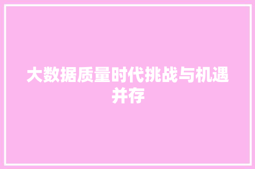大数据质量时代挑战与机遇并存  第1张