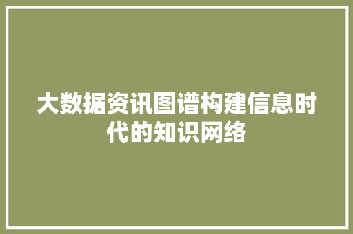 大数据资讯图谱构建信息时代的知识网络