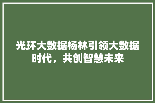 光环大数据杨林引领大数据时代，共创智慧未来  第1张