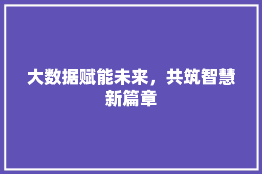 大数据赋能未来，共筑智慧新篇章  第1张