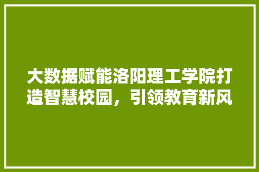 大数据赋能洛阳理工学院打造智慧校园，引领教育新风尚  第1张