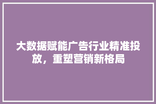 大数据赋能广告行业精准投放，重塑营销新格局  第1张