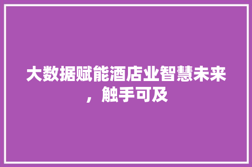 大数据赋能酒店业智慧未来，触手可及  第1张