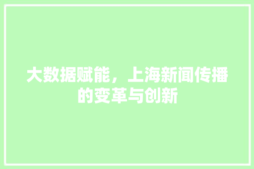 大数据赋能，上海新闻传播的变革与创新  第1张