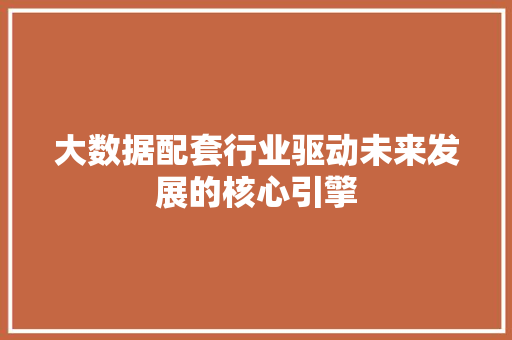 大数据配套行业驱动未来发展的核心引擎