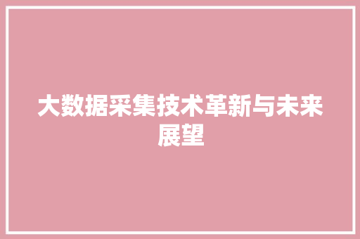 大数据采集技术革新与未来展望  第1张