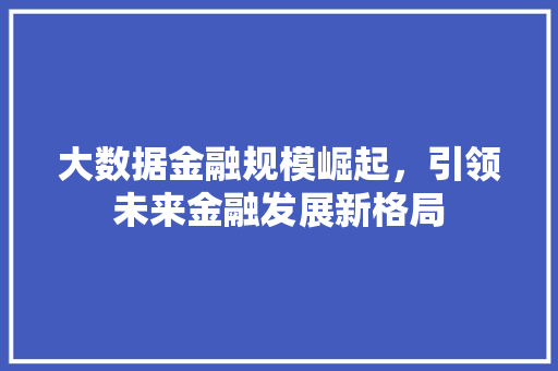 大数据金融规模崛起，引领未来金融发展新格局  第1张
