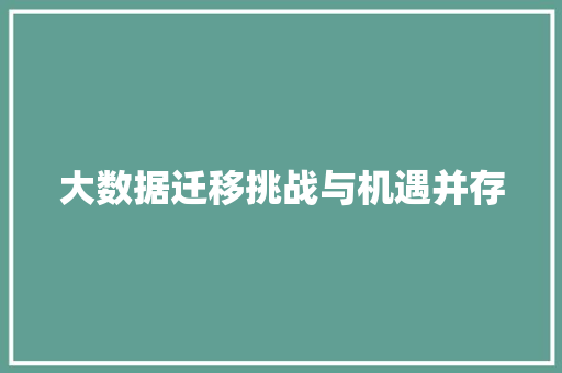 大数据迁移挑战与机遇并存  第1张