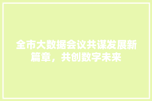 全市大数据会议共谋发展新篇章，共创数字未来  第1张