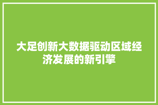 大足创新大数据驱动区域经济发展的新引擎