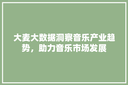 大麦大数据洞察音乐产业趋势，助力音乐市场发展  第1张