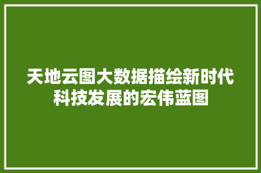 天地云图大数据描绘新时代科技发展的宏伟蓝图
