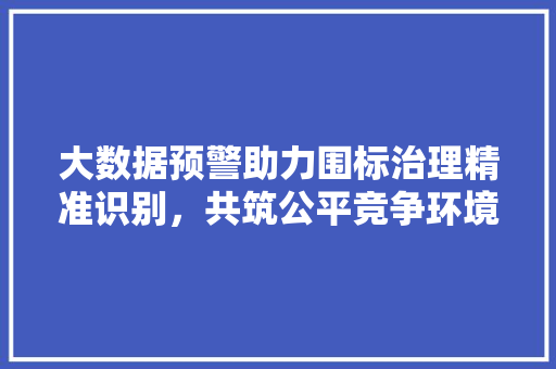 大数据预警助力围标治理精准识别，共筑公平竞争环境  第1张