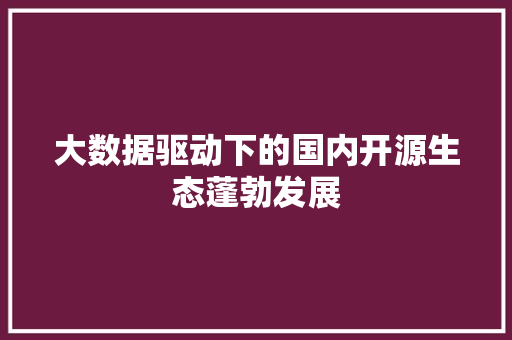 大数据驱动下的国内开源生态蓬勃发展  第1张