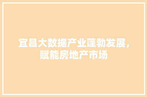 宜昌大数据产业蓬勃发展，赋能房地产市场  第1张