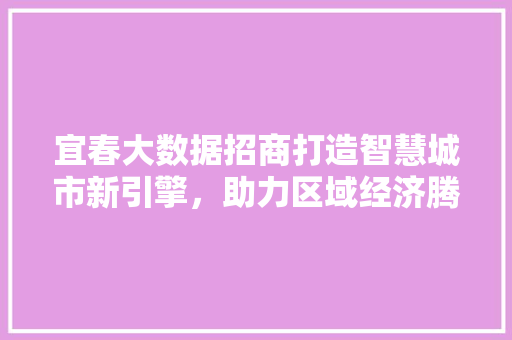 宜春大数据招商打造智慧城市新引擎，助力区域经济腾飞