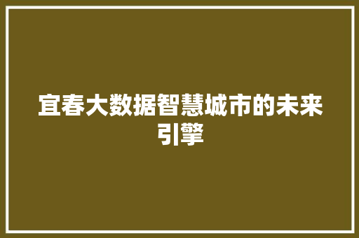 宜春大数据智慧城市的未来引擎