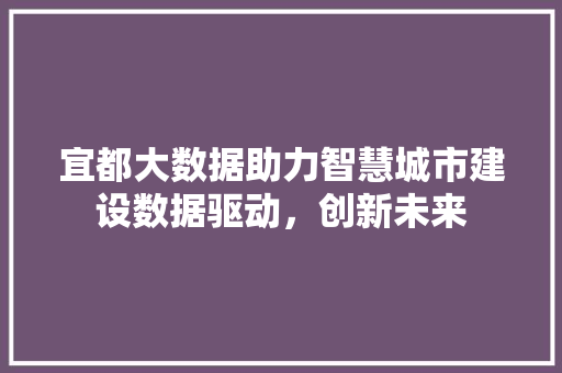宜都大数据助力智慧城市建设数据驱动，创新未来  第1张