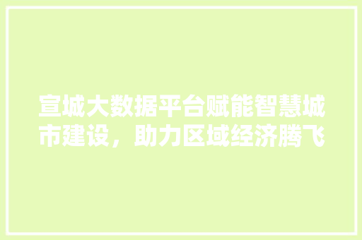 宣城大数据平台赋能智慧城市建设，助力区域经济腾飞