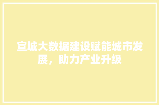 宣城大数据建设赋能城市发展，助力产业升级