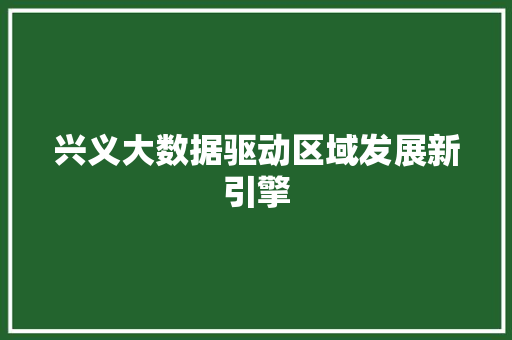 兴义大数据驱动区域发展新引擎  第1张