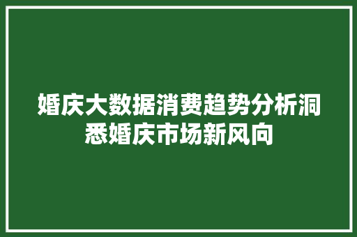 婚庆大数据消费趋势分析洞悉婚庆市场新风向  第1张