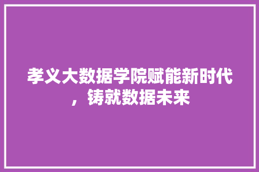 孝义大数据学院赋能新时代，铸就数据未来