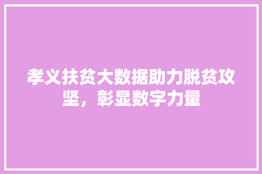 孝义扶贫大数据助力脱贫攻坚，彰显数字力量  第1张