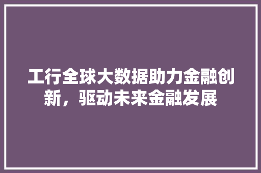 工行全球大数据助力金融创新，驱动未来金融发展  第1张