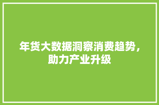年货大数据洞察消费趋势，助力产业升级