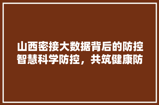 山西密接大数据背后的防控智慧科学防控，共筑健康防线  第1张